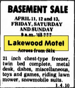 Lakewood Motel - April 1975 Basement Sale (newer photo)
